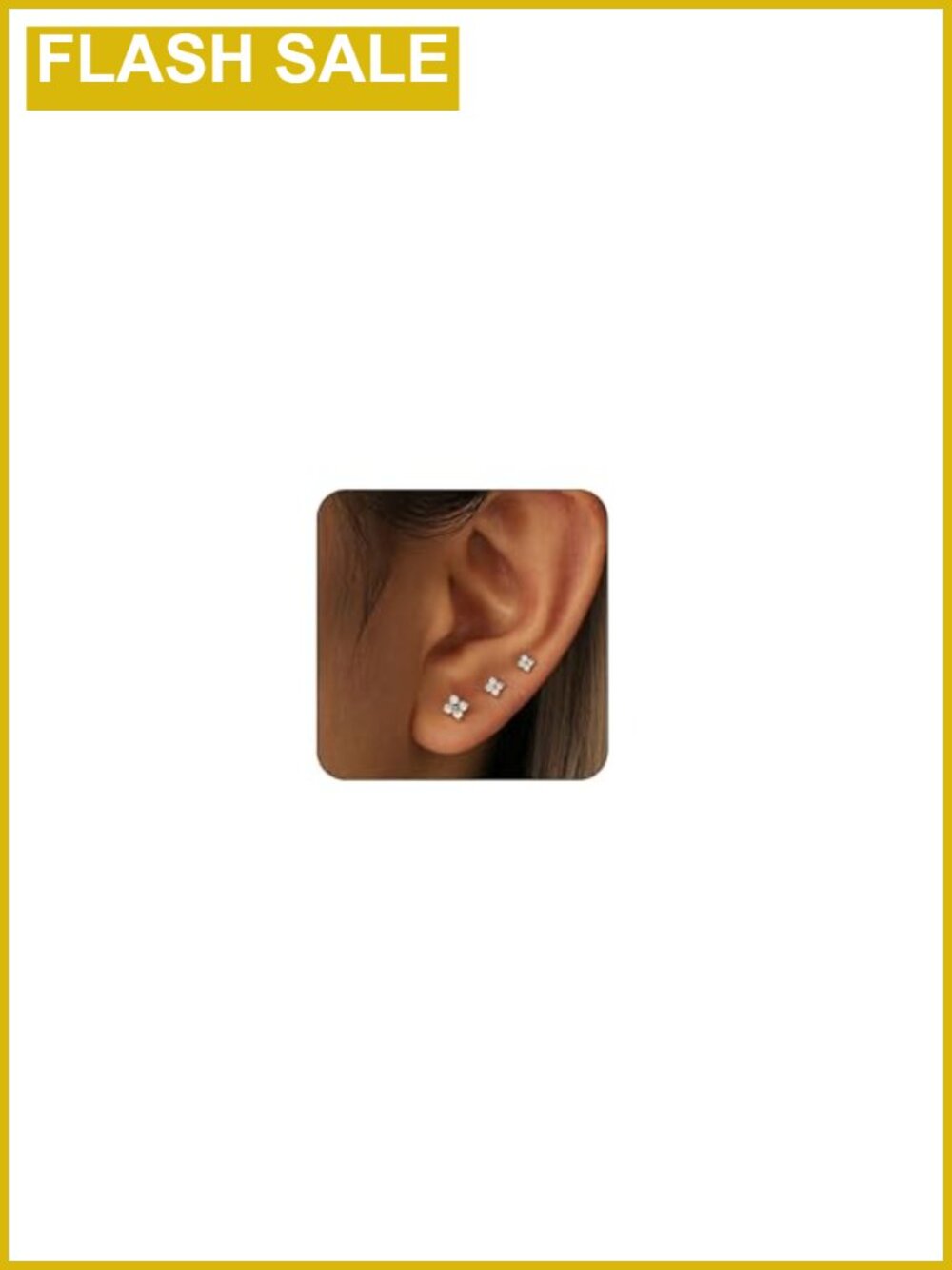 14K Gold Plated Stud Earrings Set Sterling Silver 3 Pairs Hypoallergenic